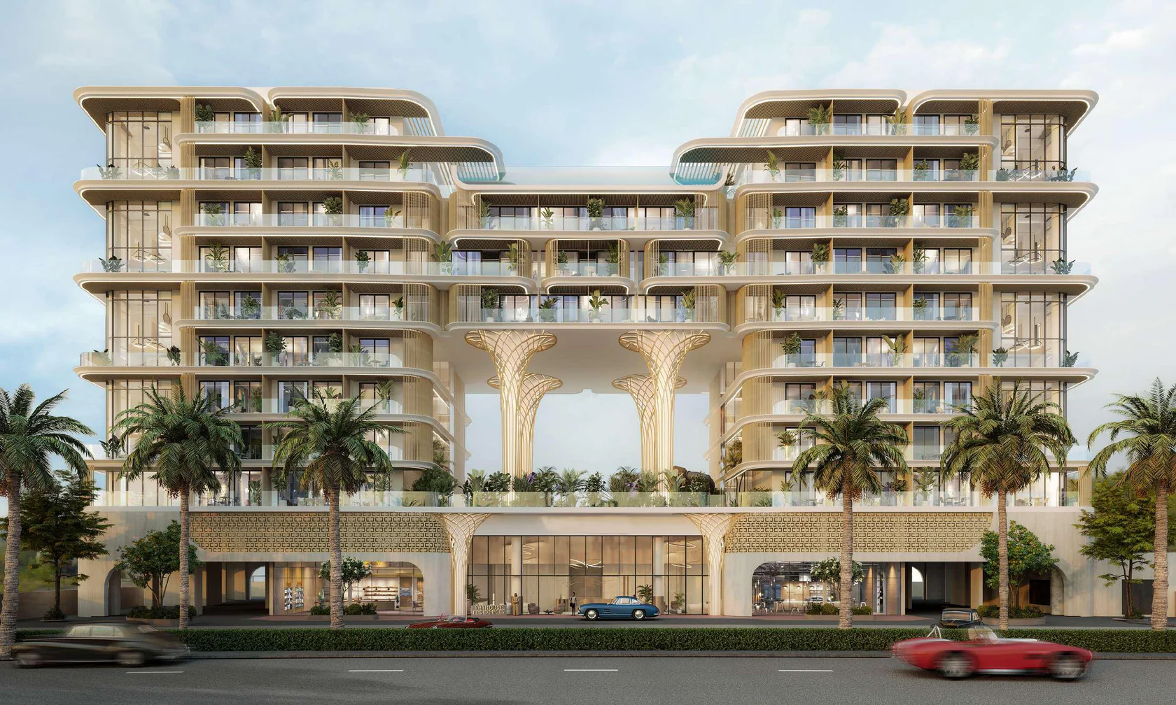 Luxurious facade of Arthouse Residences on Al Marjan Island